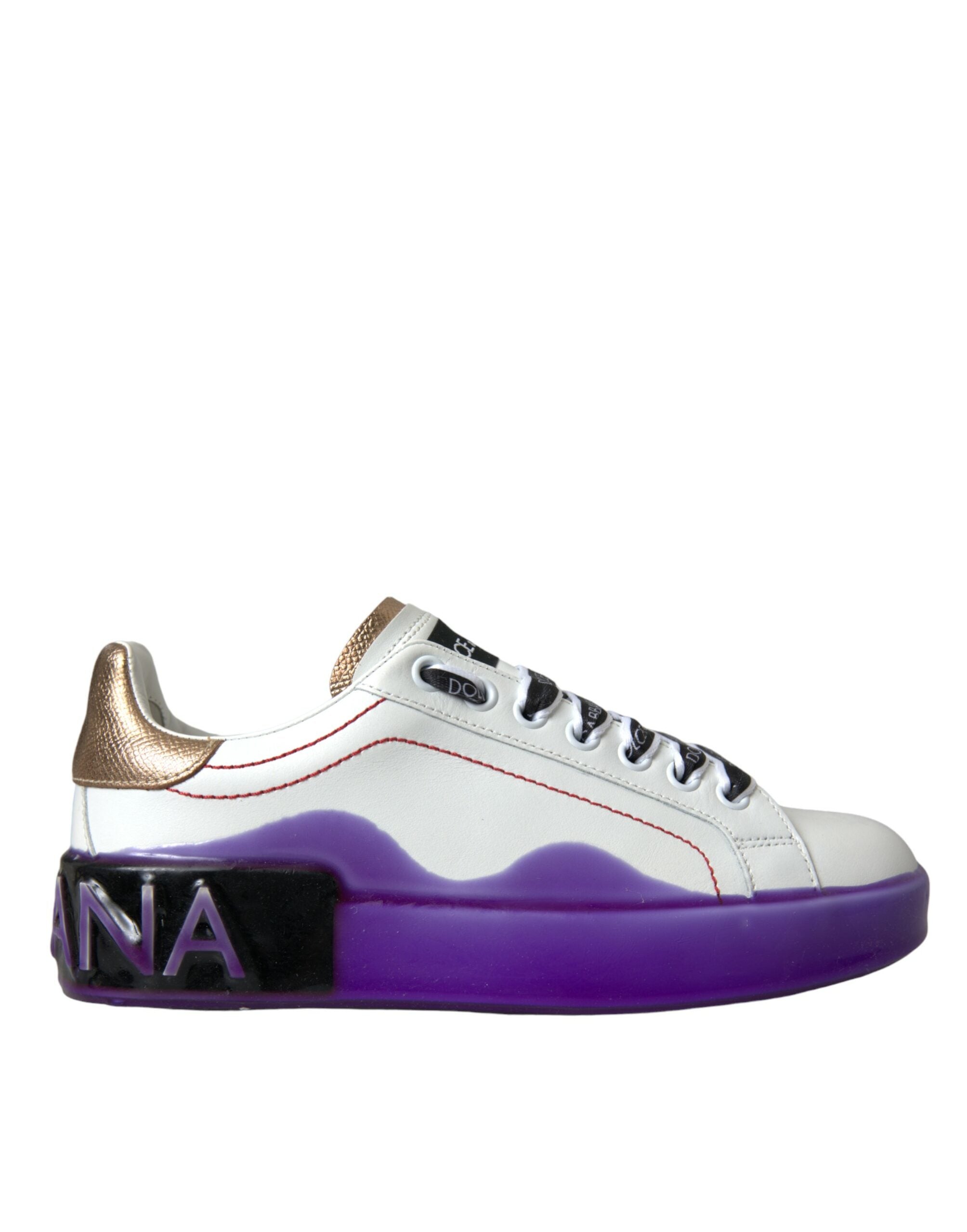 Witte leren Portofino lage sneakers
