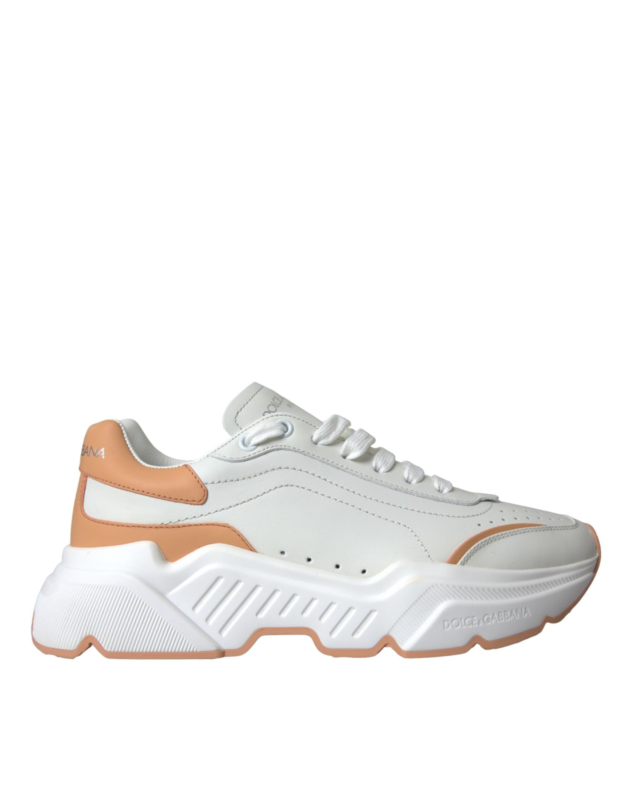 Witte Perzikkleurige DAYMASTER Leren Sneakers