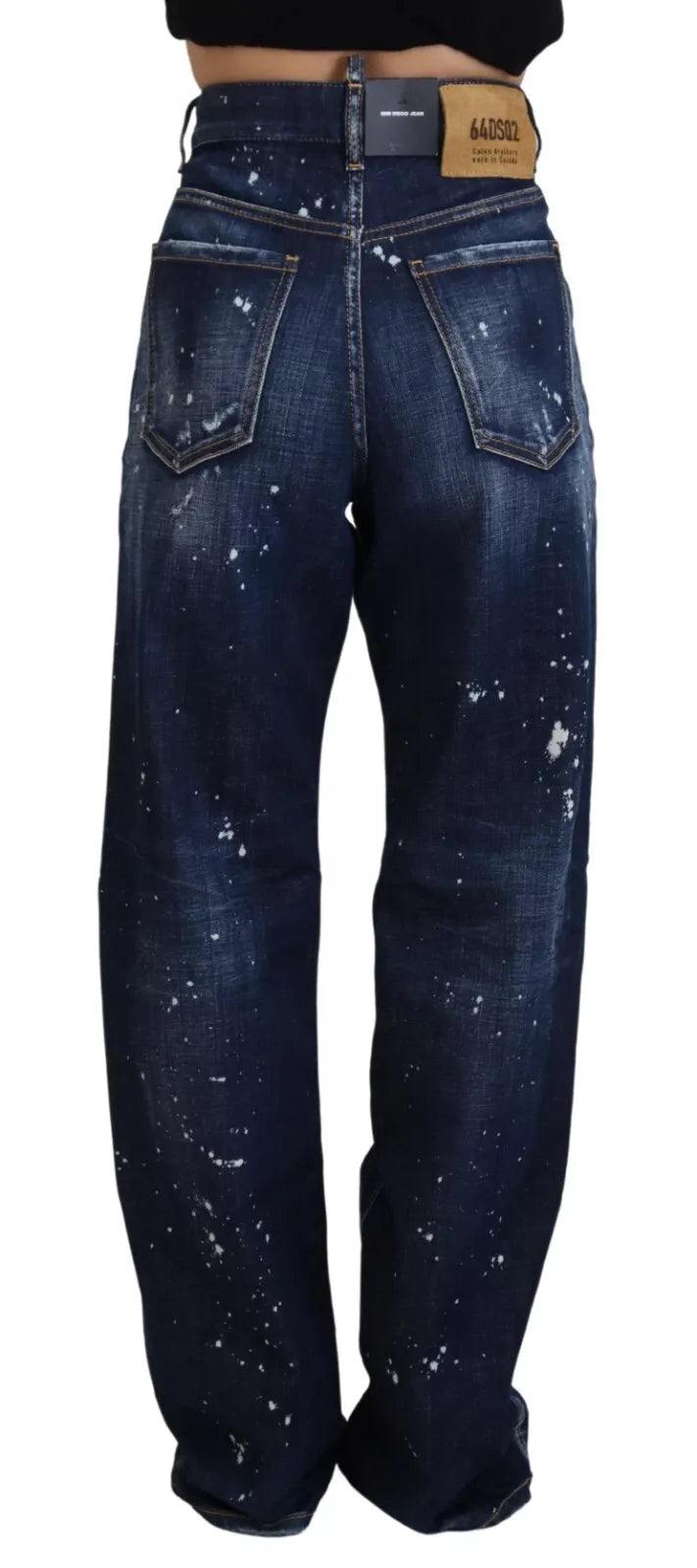 Blauwe hoge taille gescheurde denim jeans San Diego