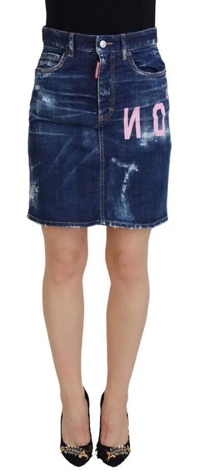 Blue Icon High Waist Denim Mini Boston Jean Rok