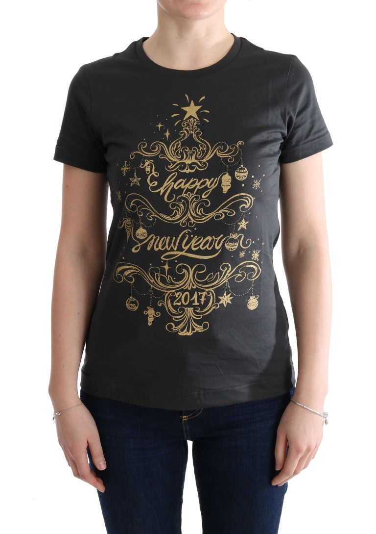 Grijs katoenen 2017 motief T-shirt