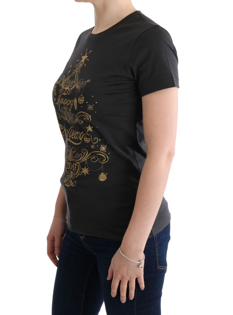 Grijs katoenen 2017 motief T-shirt