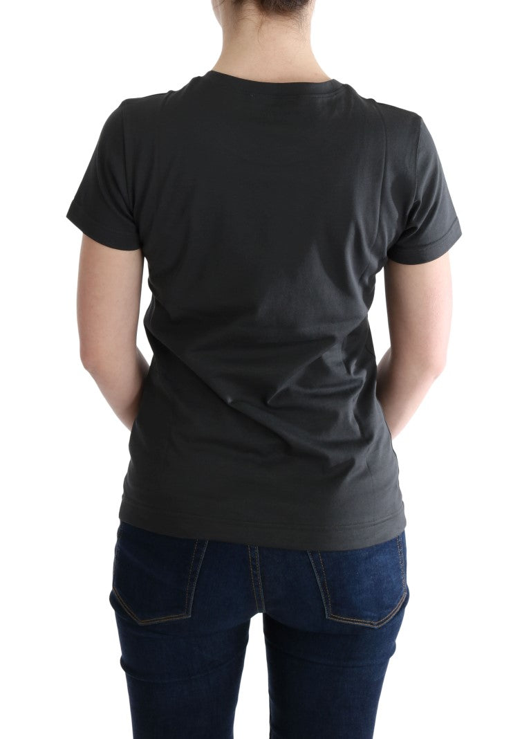 Grijs katoenen 2017 motief T-shirt