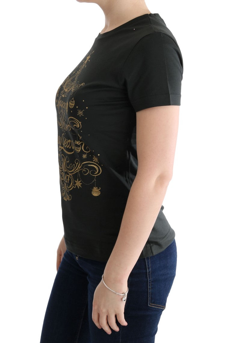 Groen katoenen 2017 motief T-shirt