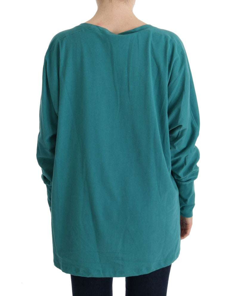 Groene katoenen oversized trui
