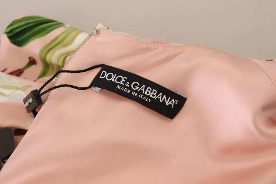 Roze lelie viscose manteljurk tot op de knie