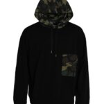 Zwarte camouflage hoodie met capuchon
