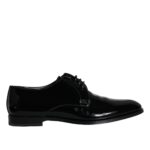 Zwarte kalfsleren derby herenschoenen