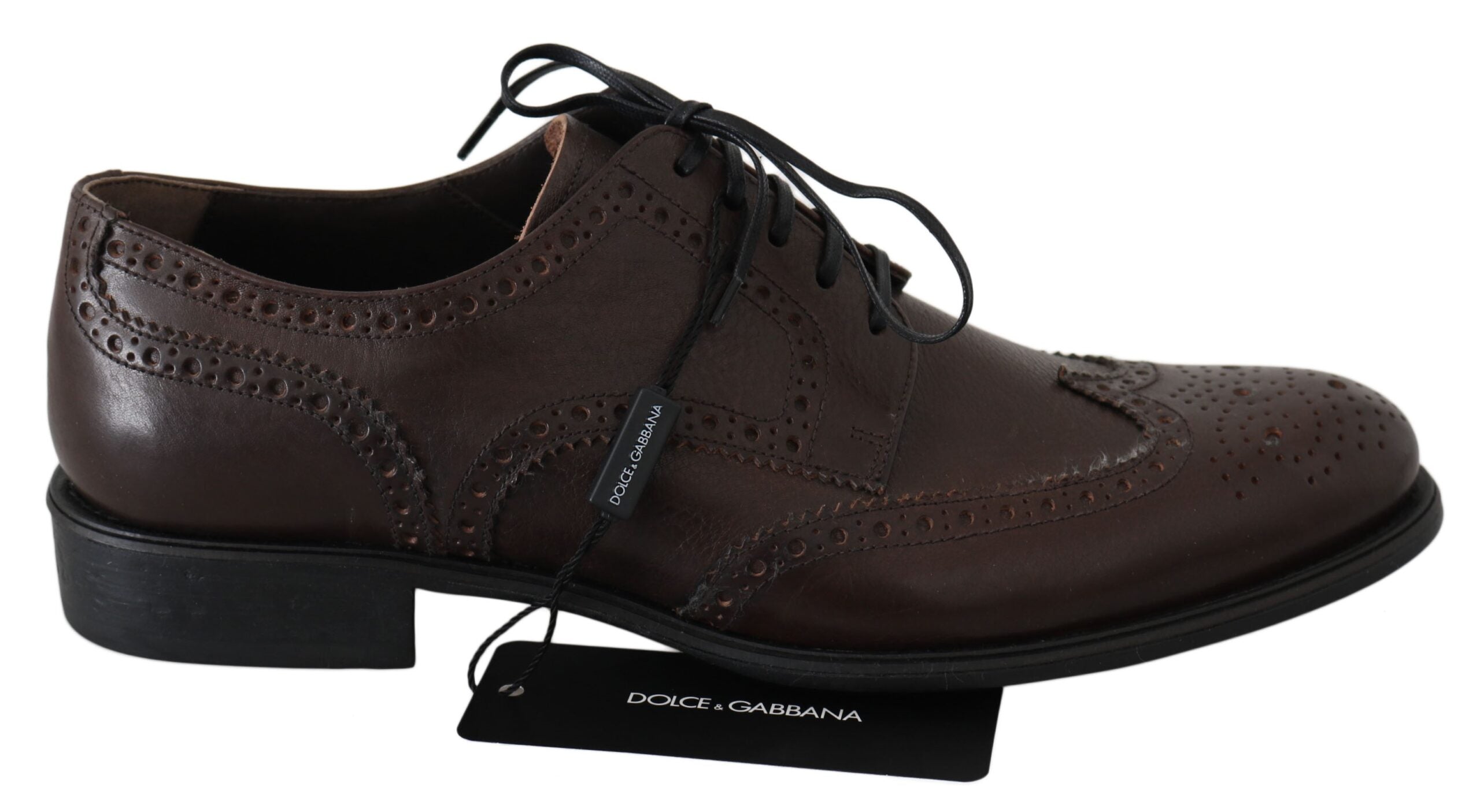 Bruine leren brogue derby-schoenen