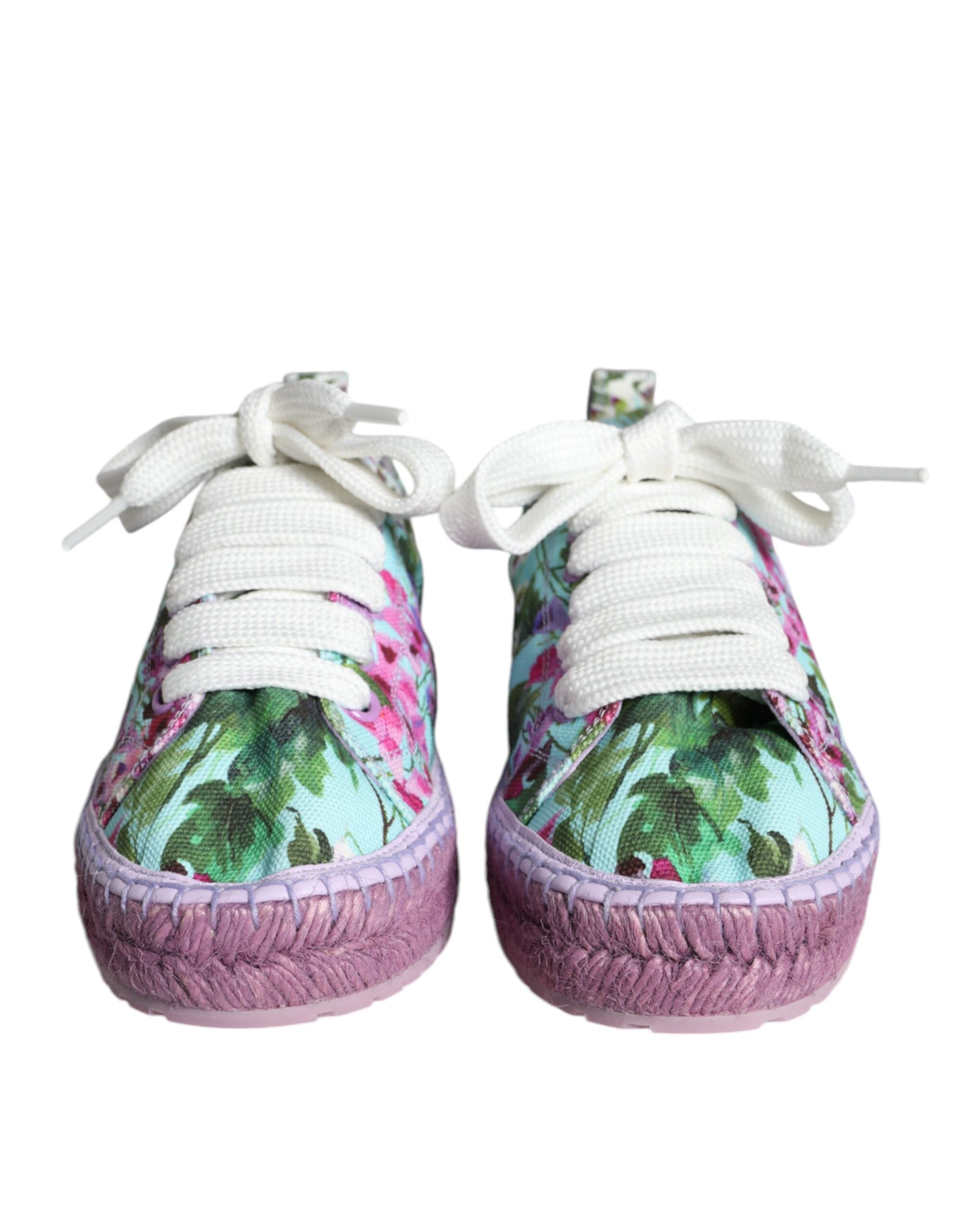 Veelkleurige canvas bloemen espadrilles sneakers