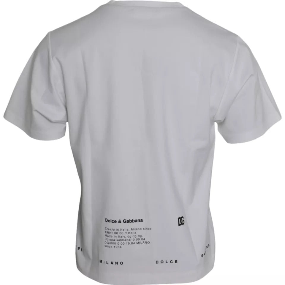 Wit katoenen heren T-shirt met rode lippenprint