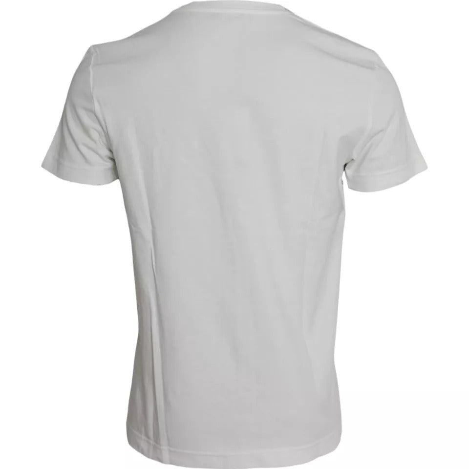 Wit Bandana Print Katoenen T-shirt met Korte Mouwen voor Heren
