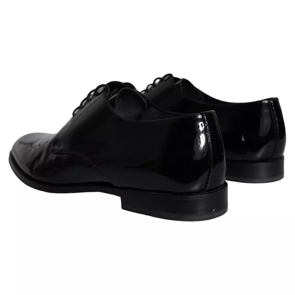 Zwarte kalfsleren derby herenschoenen