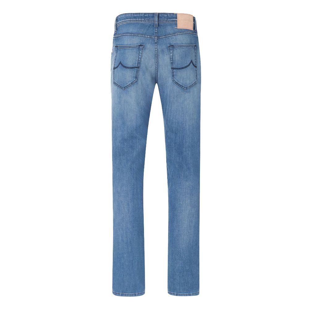 Blauwe katoenen herenjeans