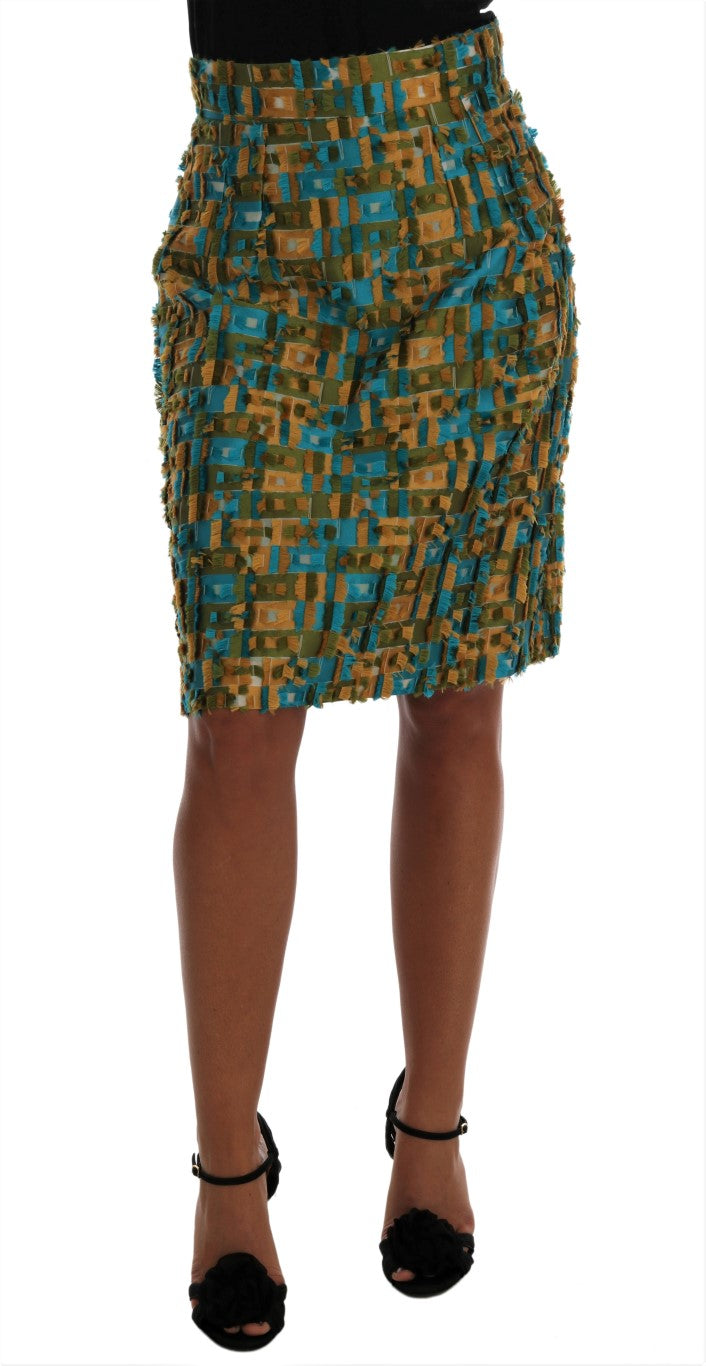 Multicolor Jacquard Rechte Kokerrok