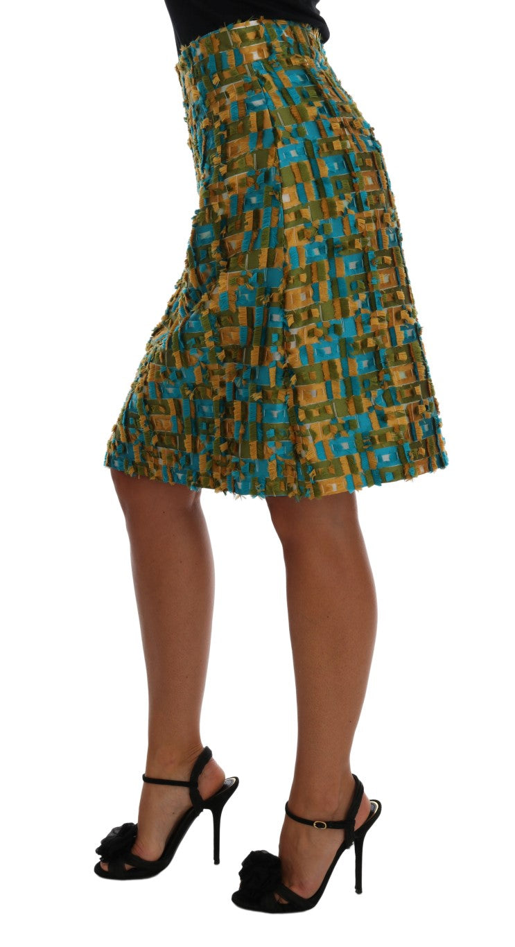 Multicolor Jacquard Rechte Kokerrok