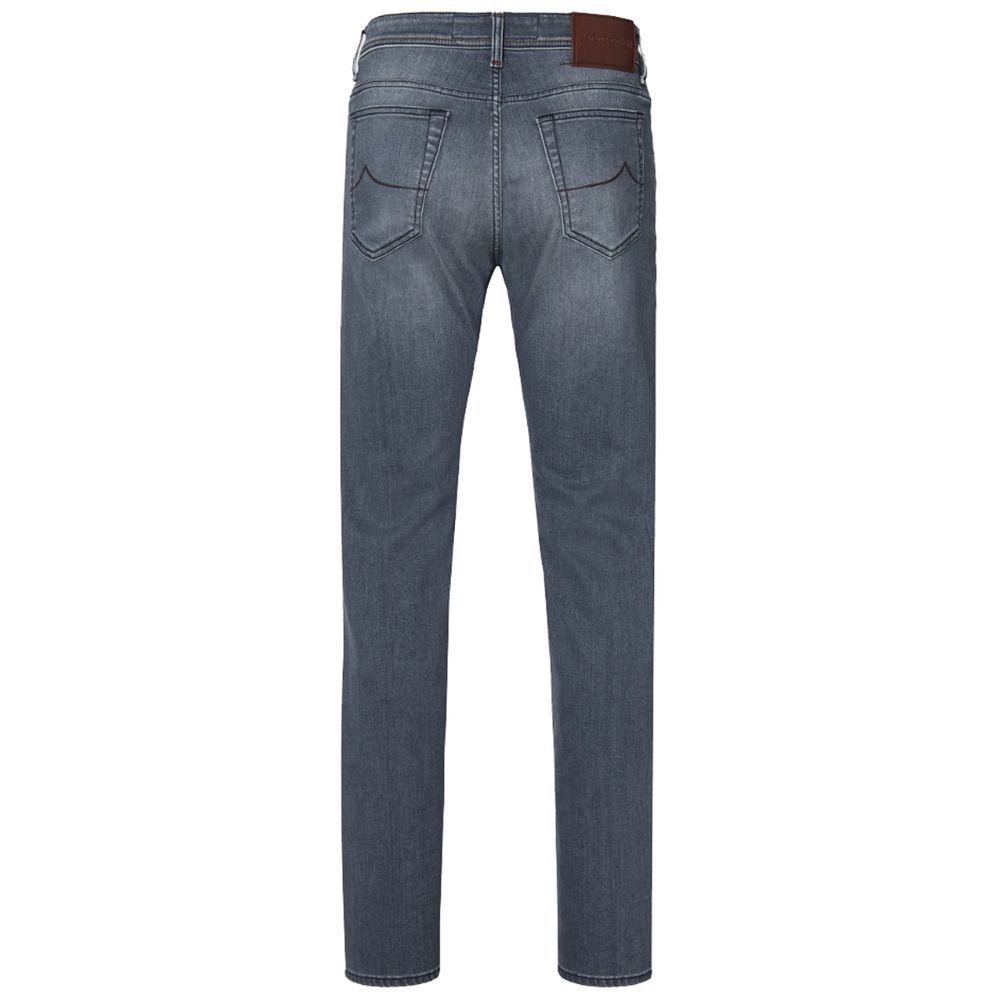 Grijze katoenen herenjeans