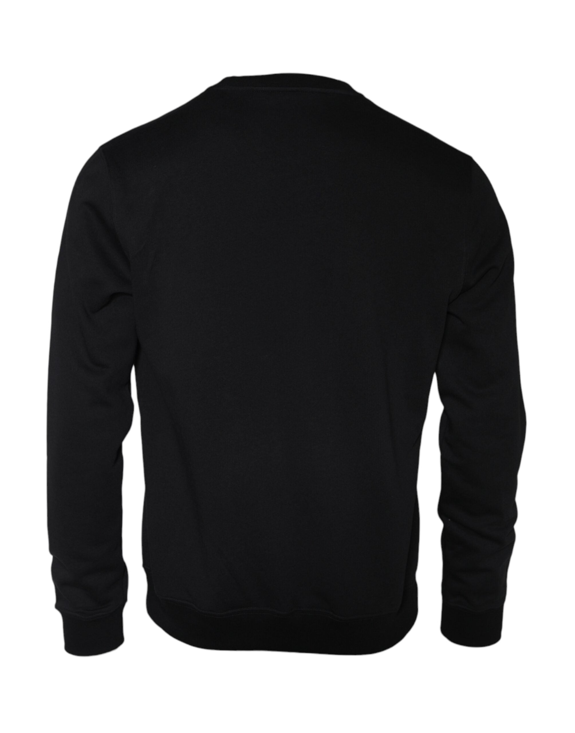 Zwarte Medusa Fleece Katoenen Sweatshirt Trui met Ronde Hals