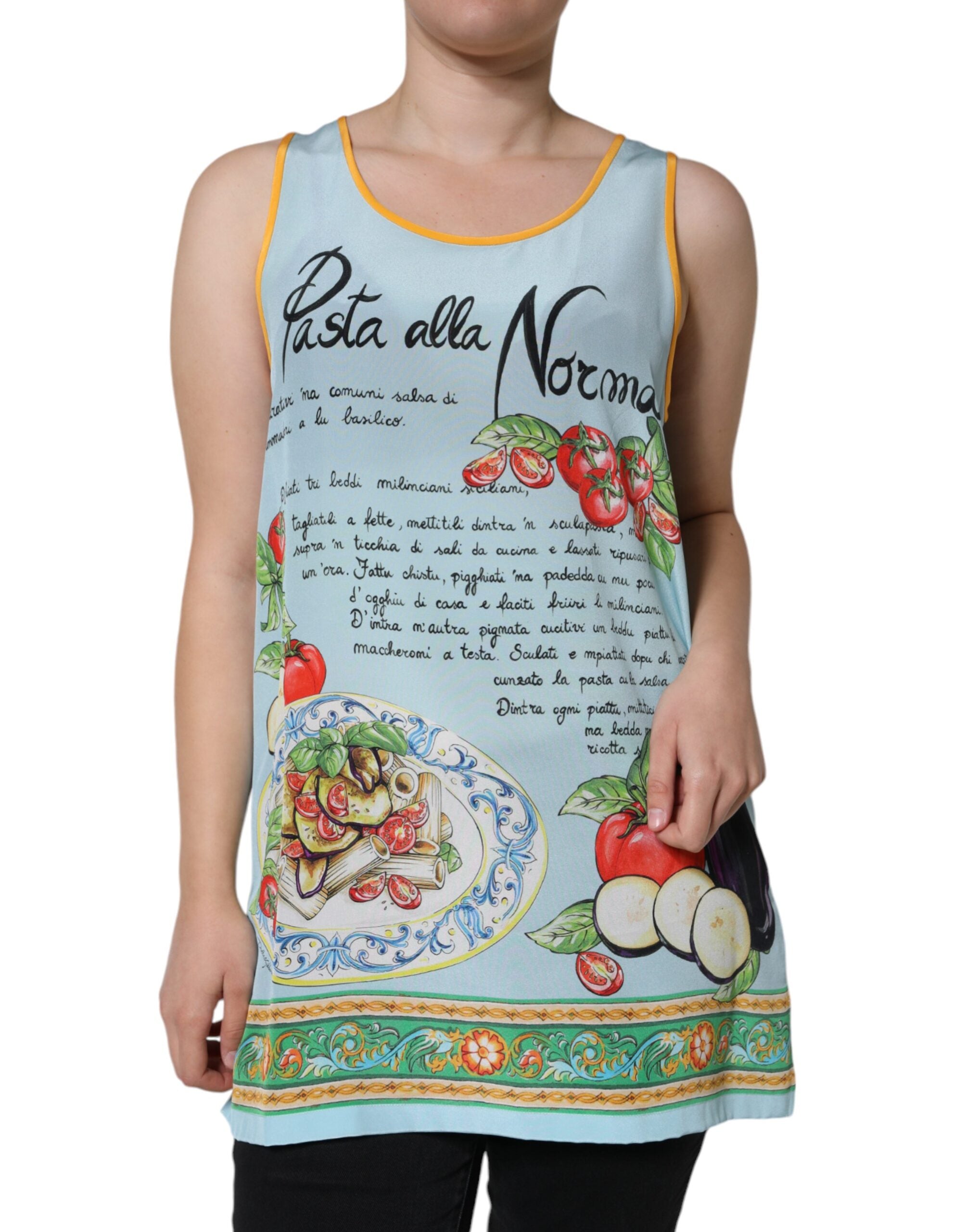 Veelkleurige tanktop met Pasta Alla Norma-print