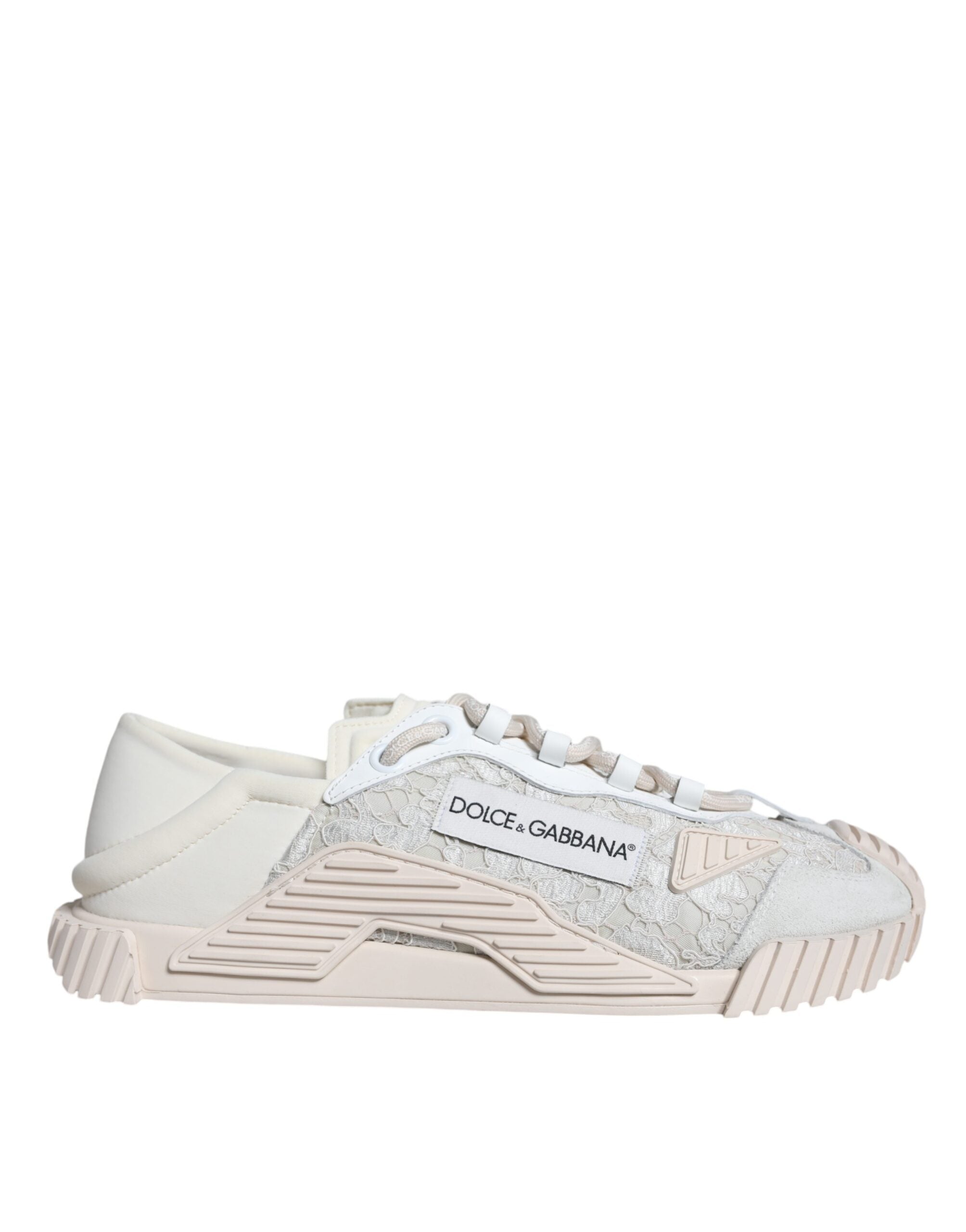 Witte NS1 lage sportschoenen met veters