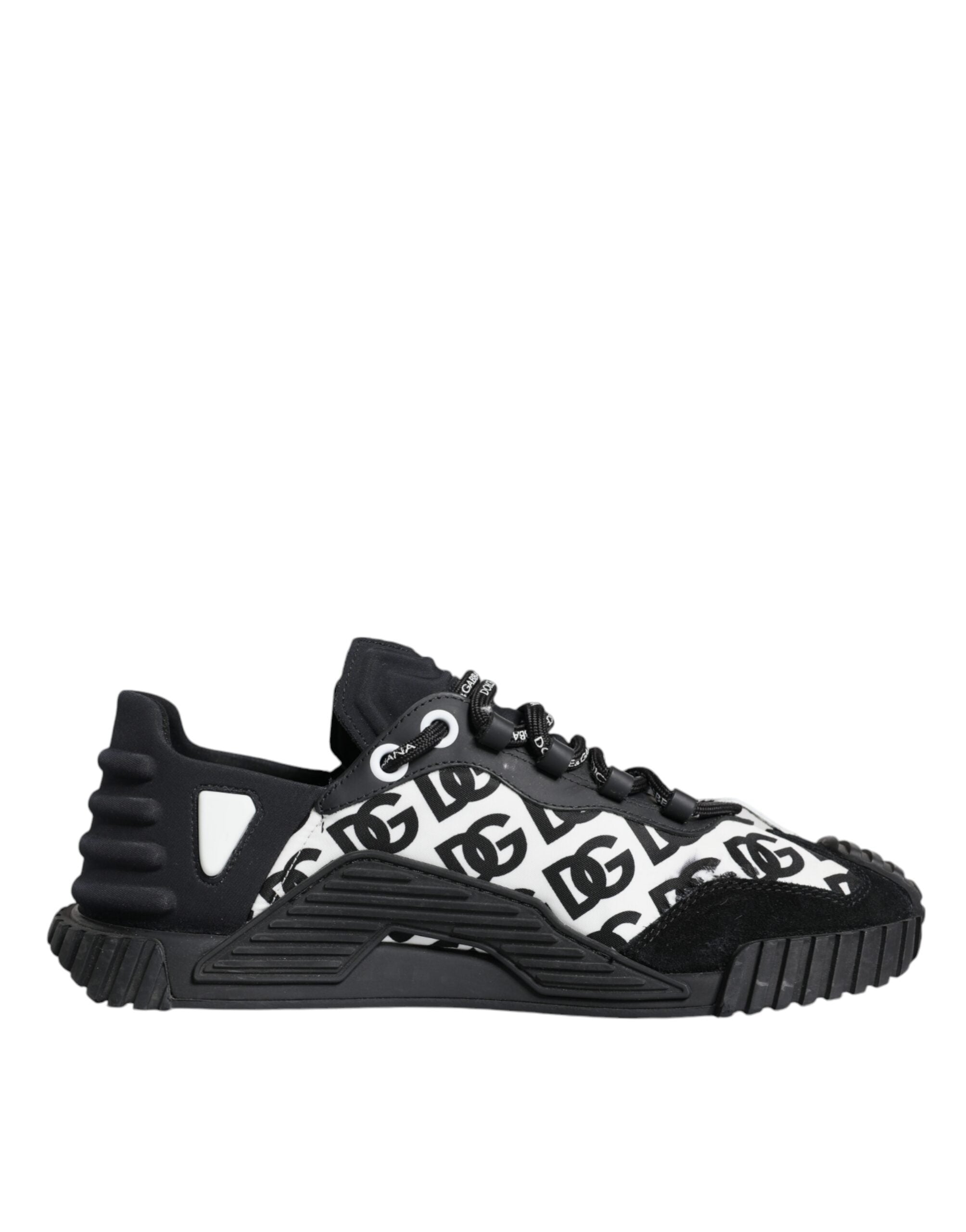 Zwarte NS1 veterschoenen met logo en lage bovenkant