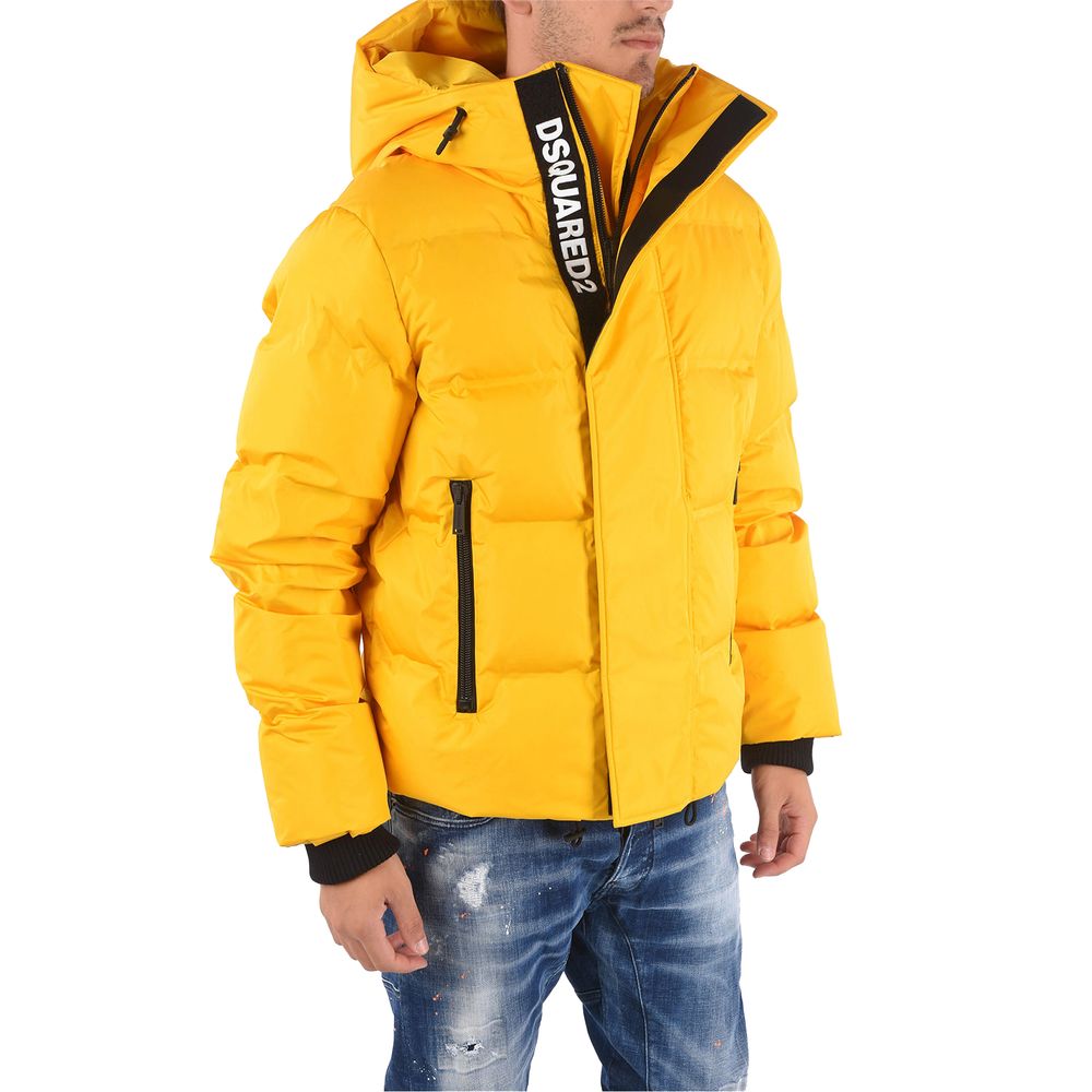 Geel nylon donsjack voor heren