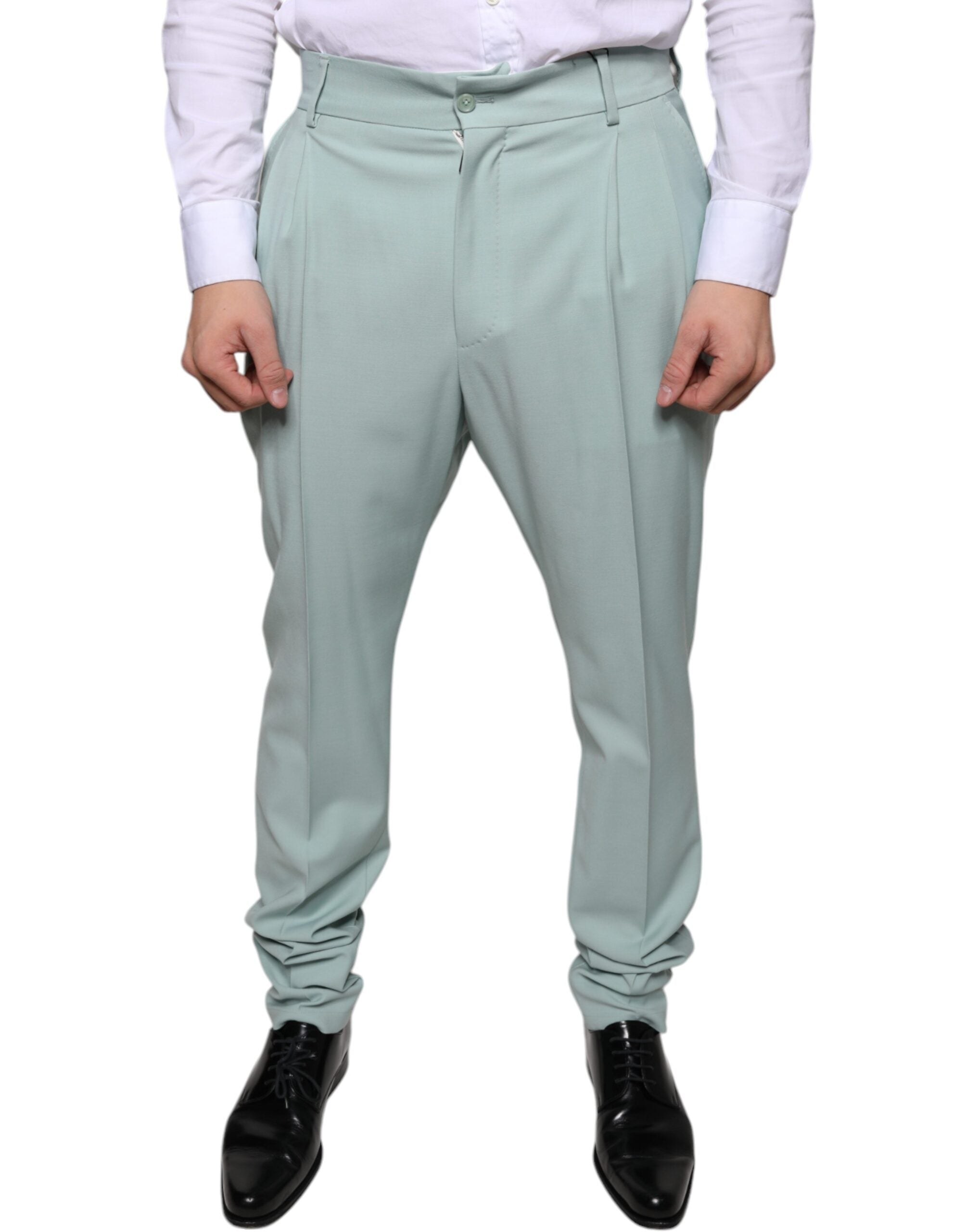 Mintgroene katoenen broek
