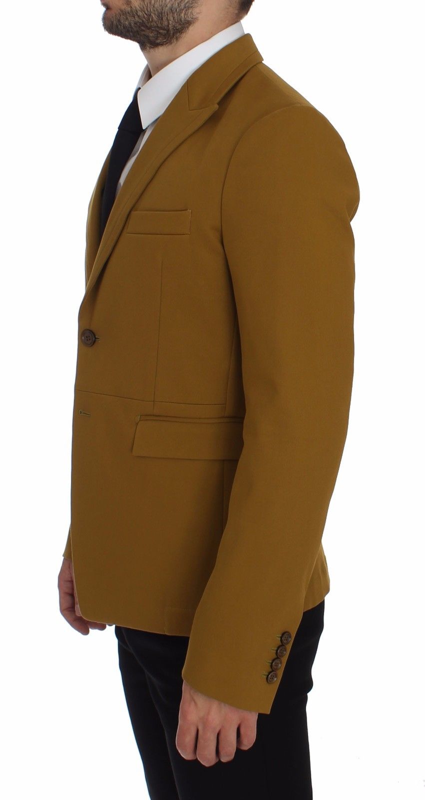 Gele katoenen stretchblazer
