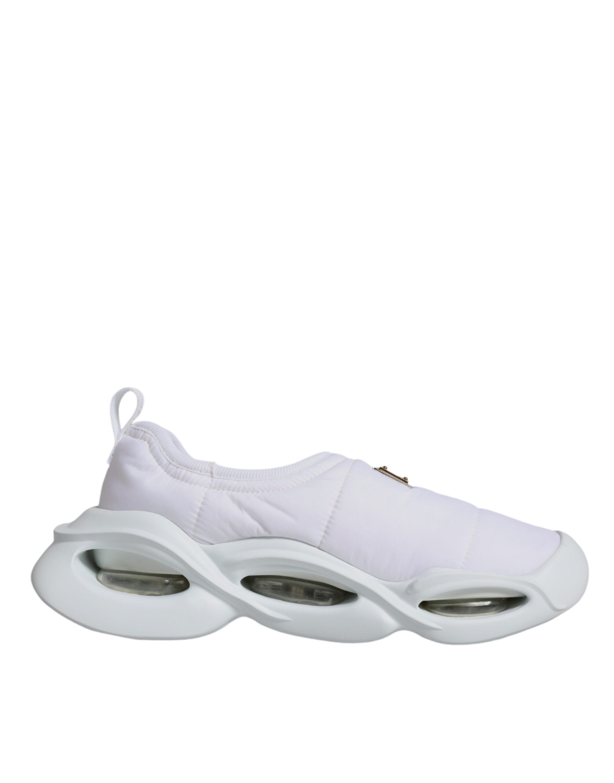 Witte, gevoerde stoffen lage sneakers