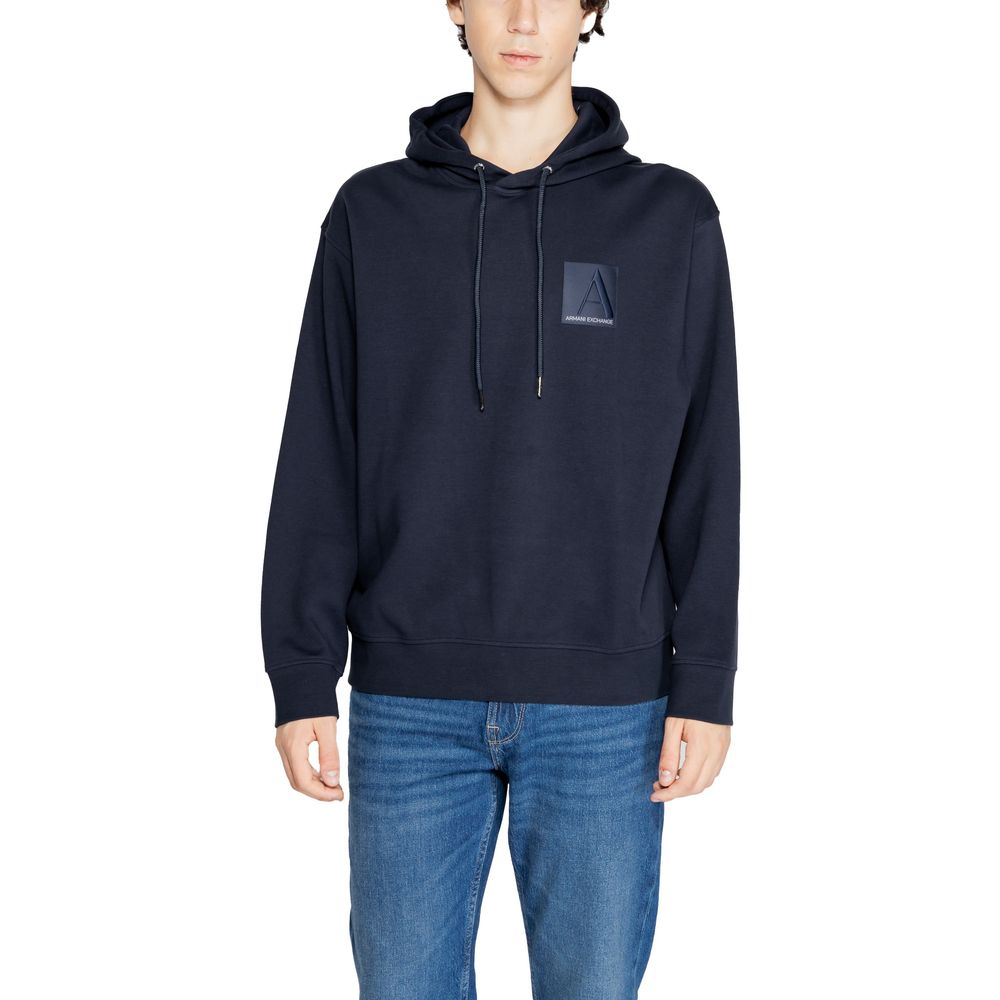 Blauwe katoenen hoodie