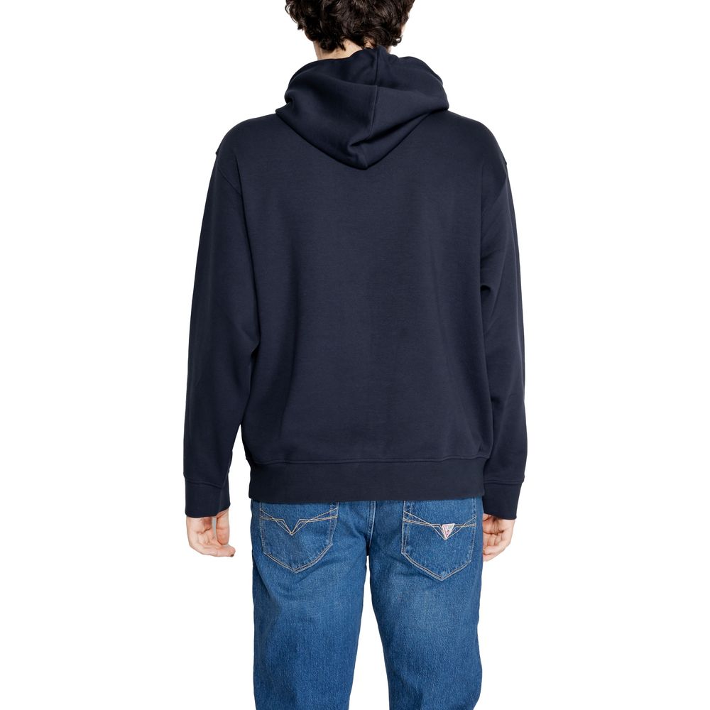 Blauwe katoenen hoodie