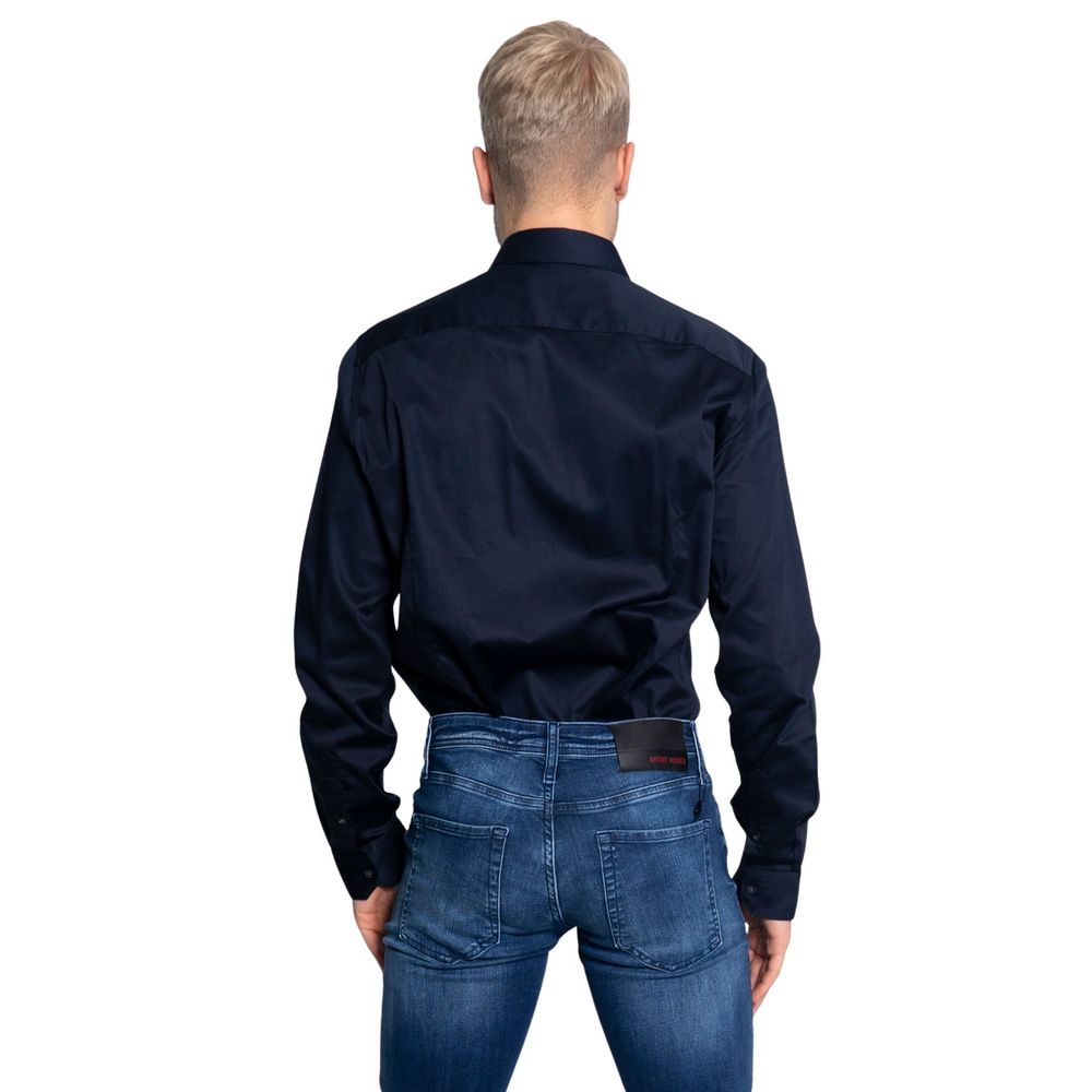 Blauw katoenen overhemd