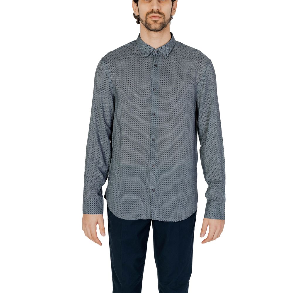 Grijs viscose overhemd