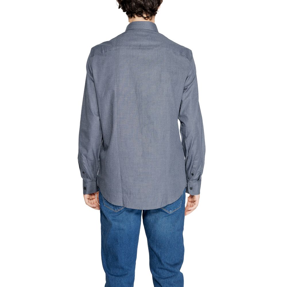 Blauw katoenen overhemd