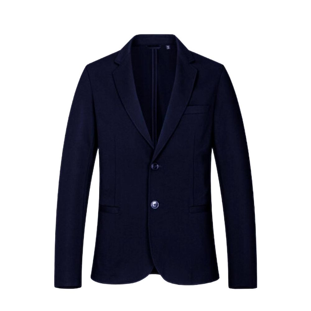 Blauwe viscose blazer