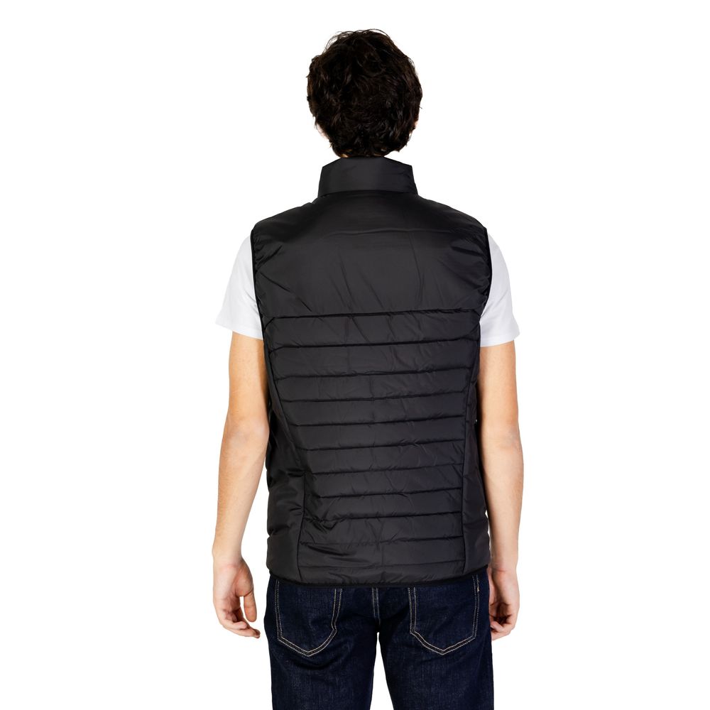 Zwarte polyester mouwloze jas
