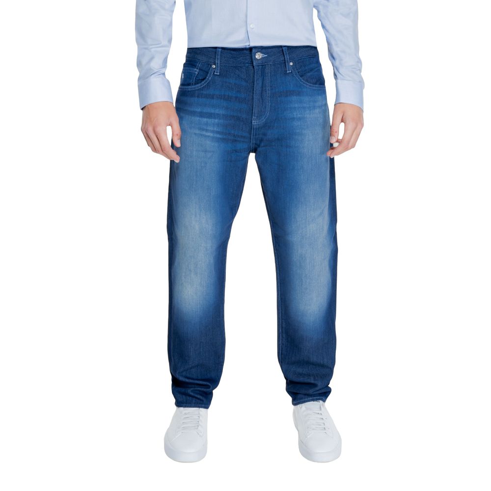 Blauwe katoenen skinny broek