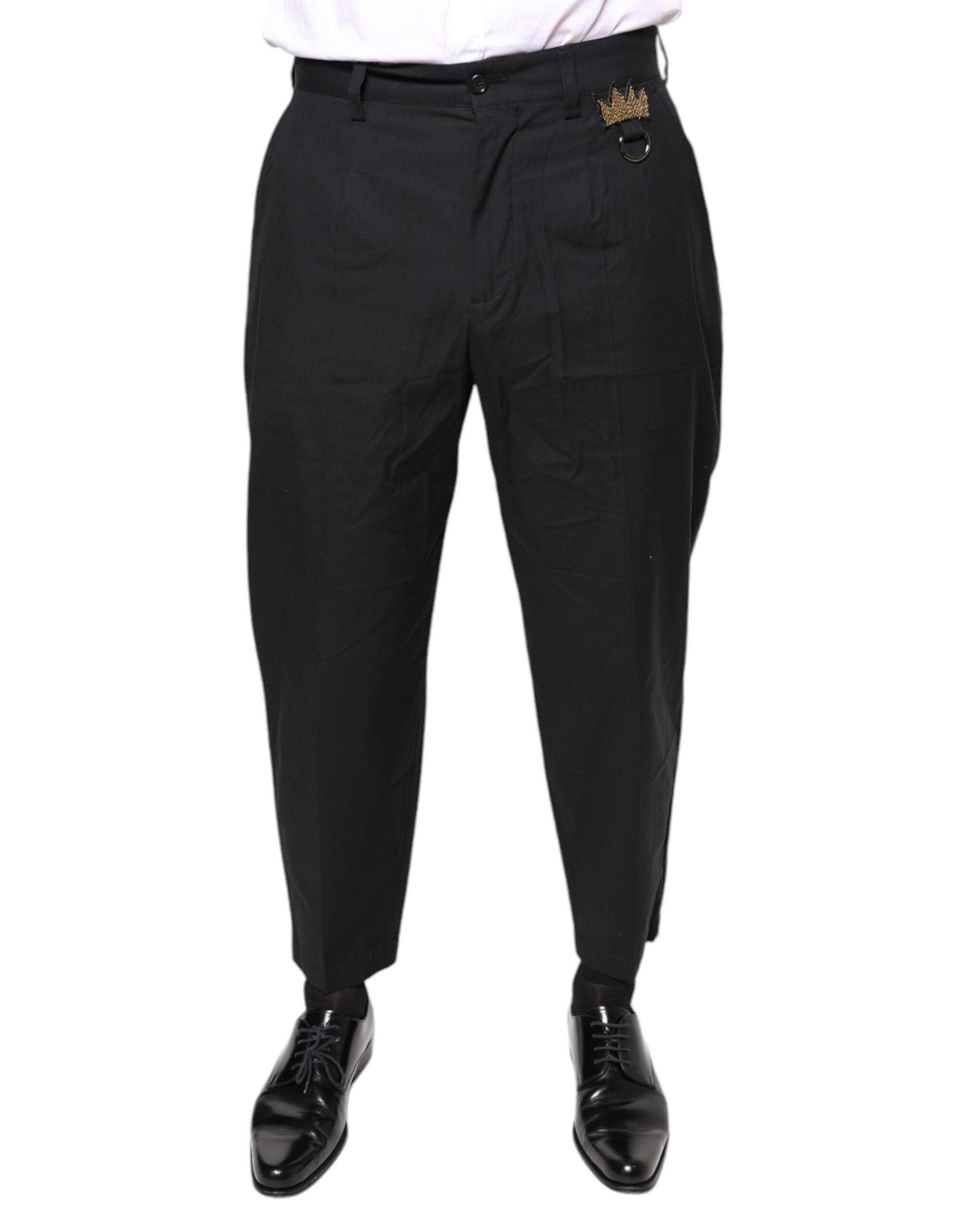 Zwarte kroon katoenen broek