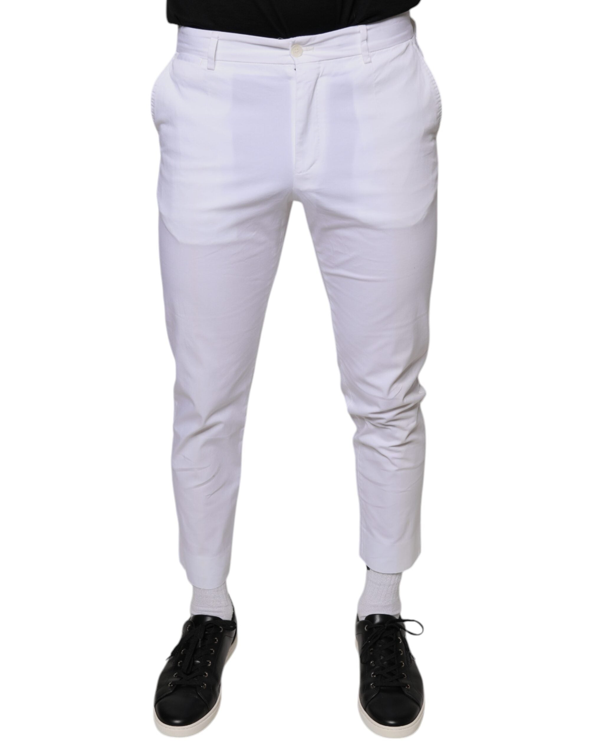 Witte katoenen skinny broek