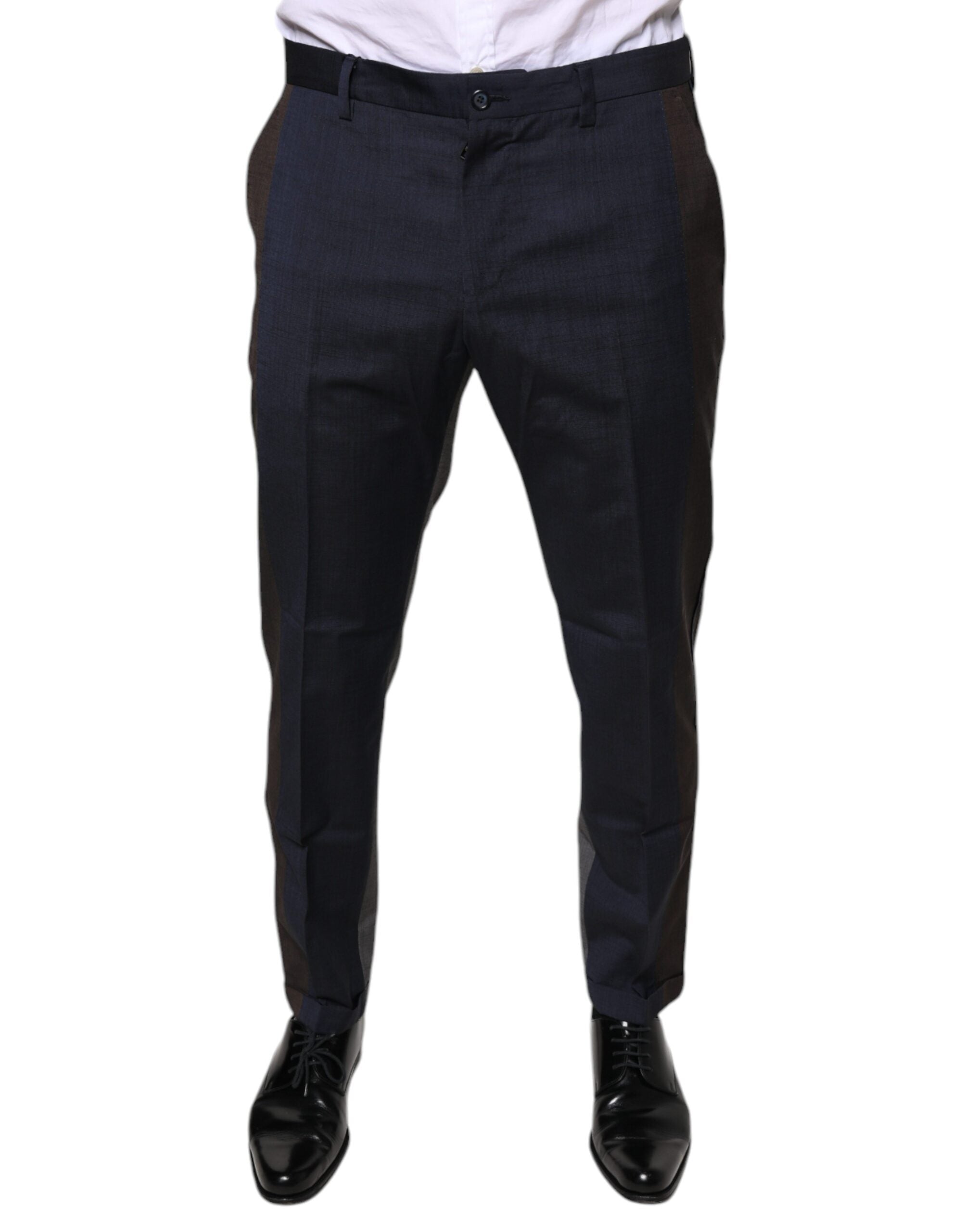 Zwarte katoenen wollen formele broek