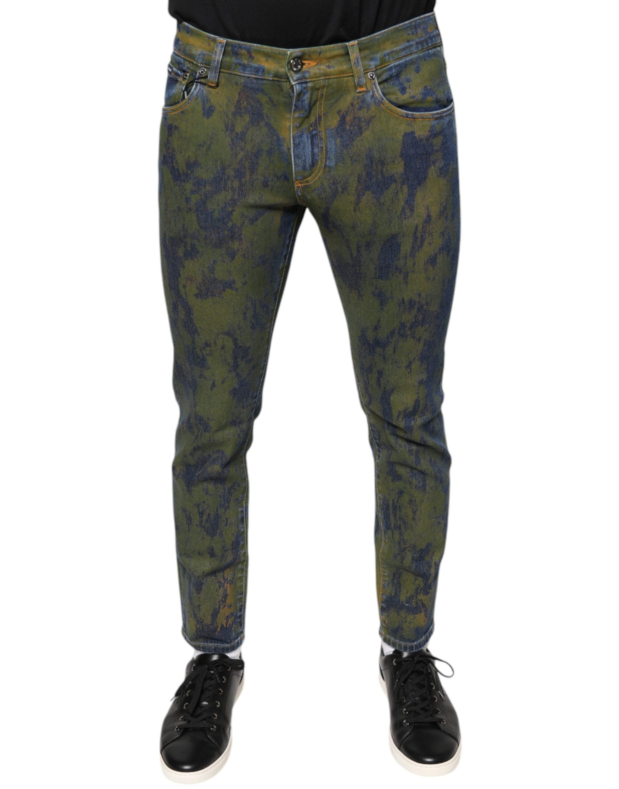 Blauwe katoenen geverfde slim fit heren denim jeans
