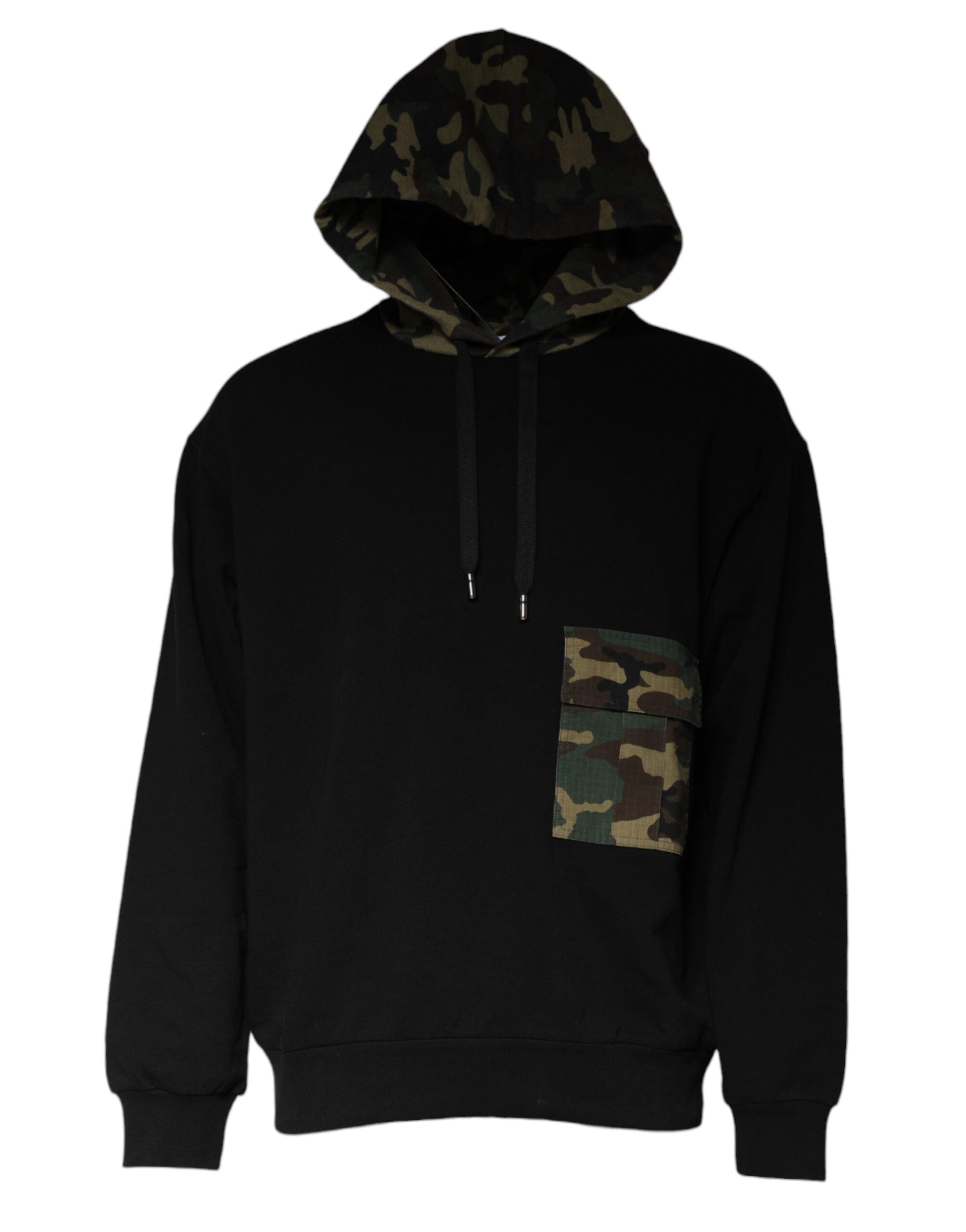 Zwarte camouflage hoodie met capuchon