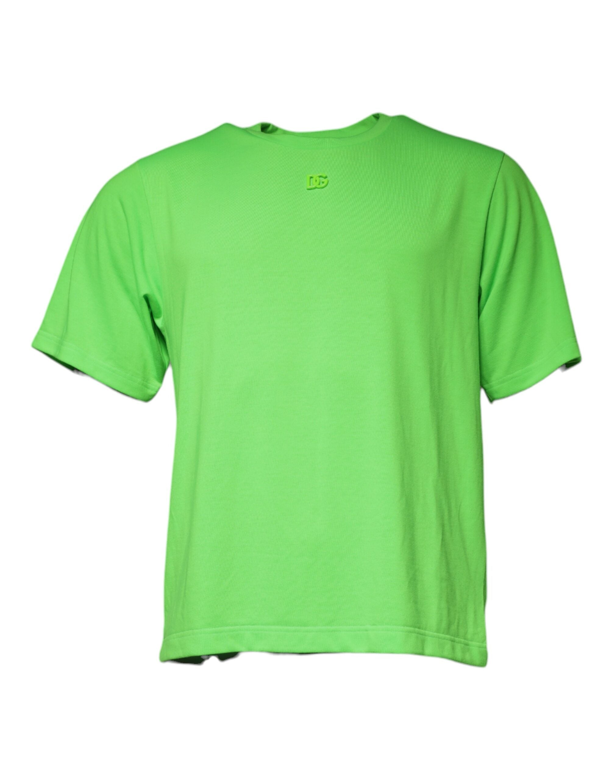 Groen logo ronde hals korte mouwen T-shirt