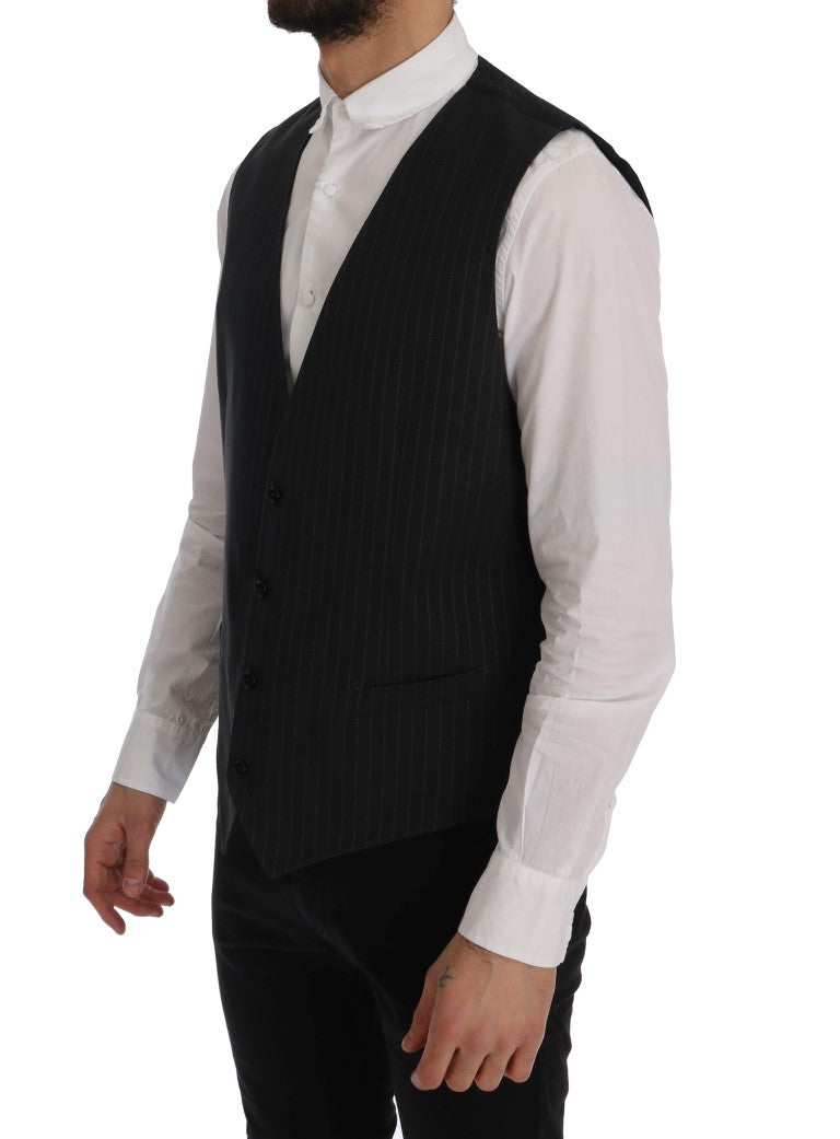 Grijs STAFF katoenen gestreept vest