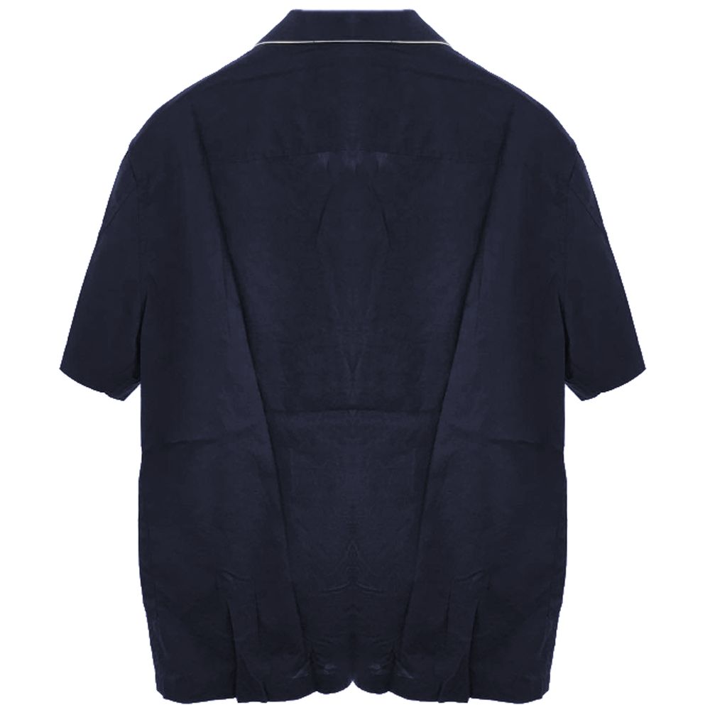 Blauw katoenen overhemd