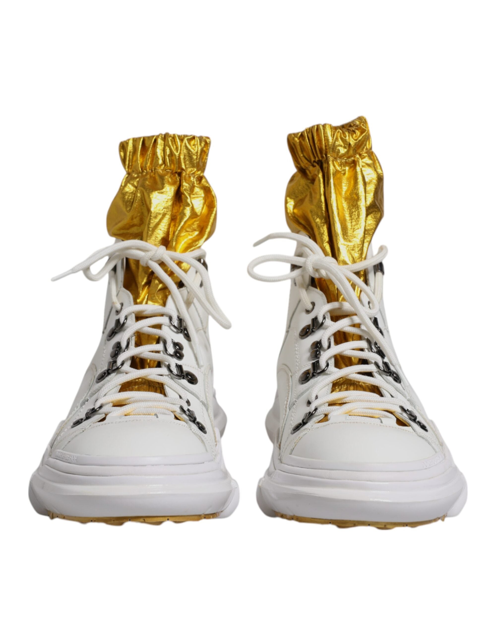 Witte nylon Galileo hoge sneakers
