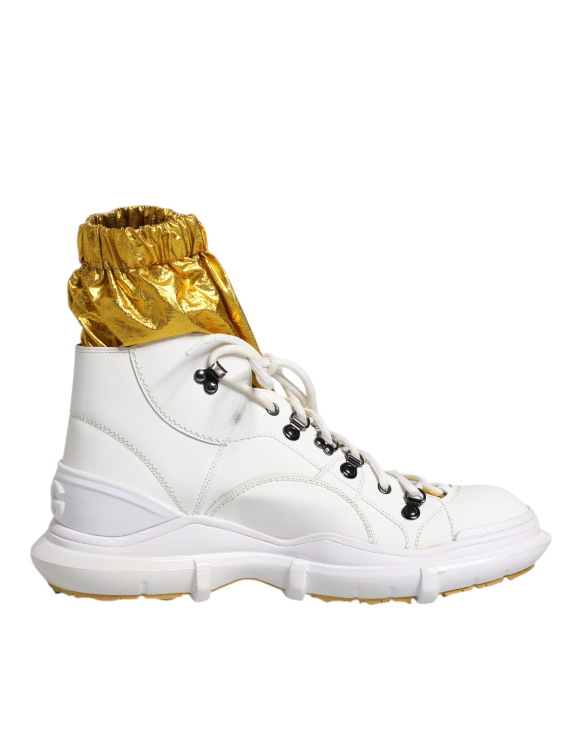 Witte nylon Galileo hoge sneakers