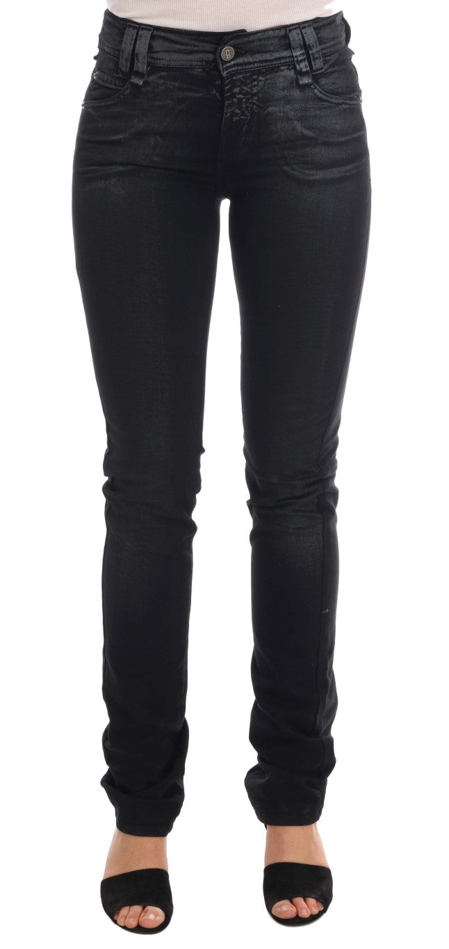 Grijze katoenen stretch jeans met normale pasvorm