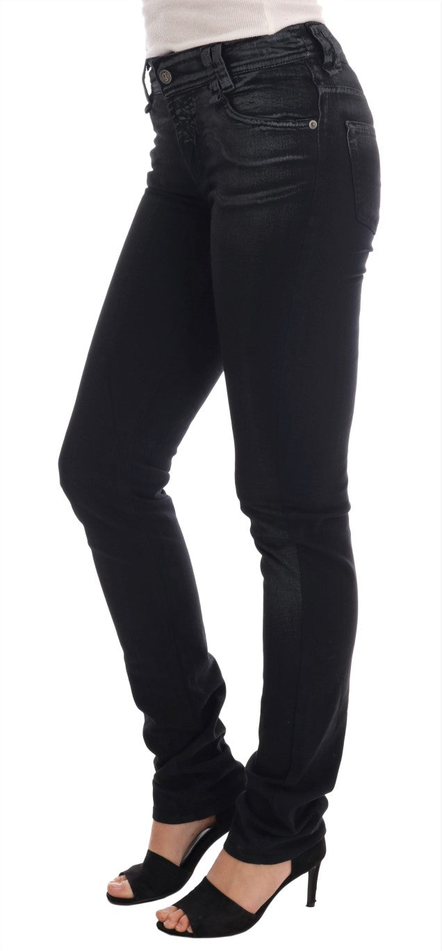 Grijze katoenen stretch jeans met normale pasvorm