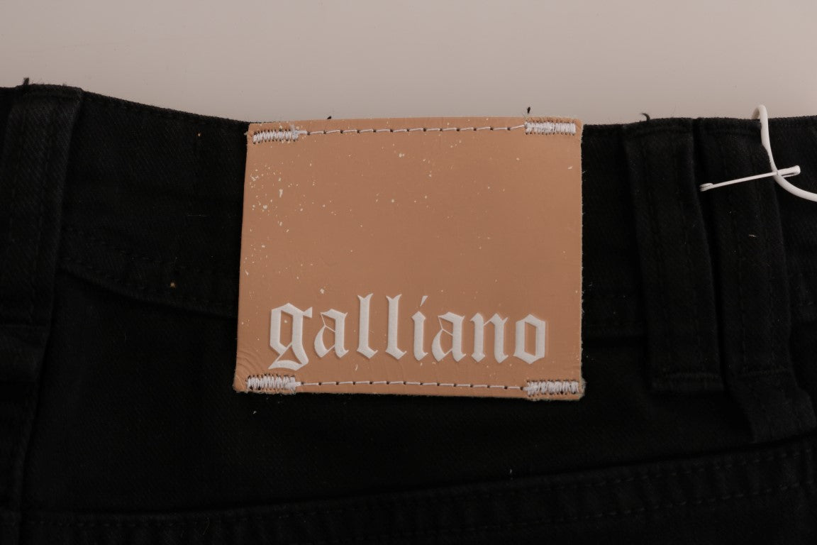 Zwarte katoenen denim stretch jeans met normale pasvorm